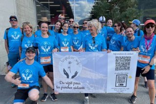 Les membres de l’association « Le Temps d’un souffle » baskets aux pieds pour réunir des fonds.